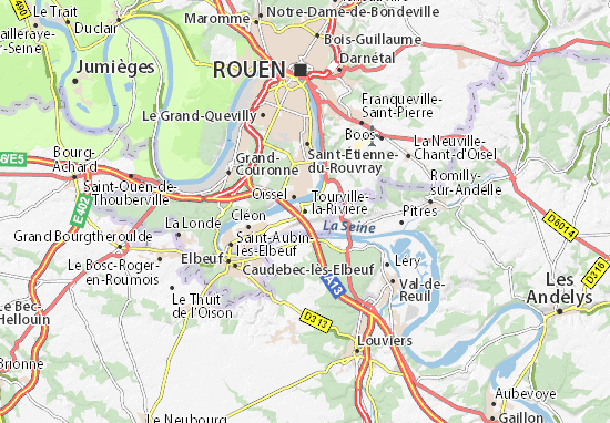 Karte Stadtplan Tourville-la-Rivière