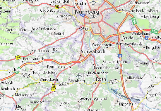 Karte Stadtplan Schwabach