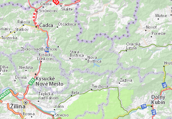 Mapa Nová Bystrica