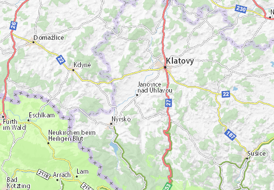 Kaart Plattegrond Janovice nad Úhlavou
