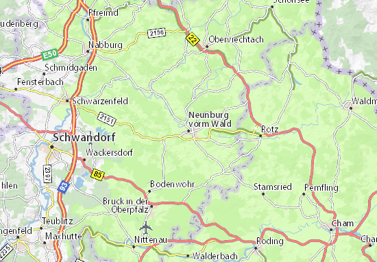 Karte Stadtplan Neunburg vorm Wald