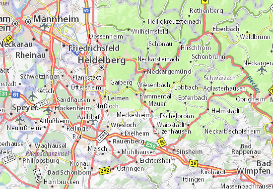 Karte Stadtplan Bammental