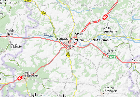 Karte Stadtplan Belleu