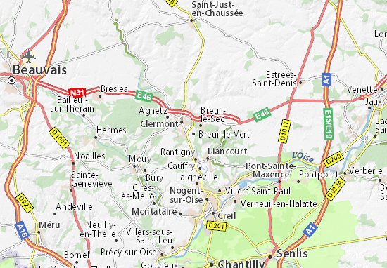 Karte Stadtplan Breuil-le-Vert