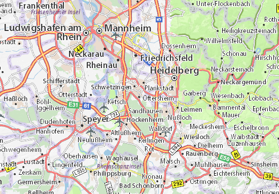Karte Stadtplan Oftersheim