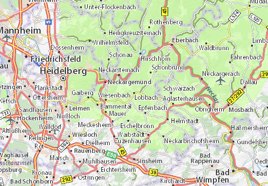 Karte Stadtplan Lobbach