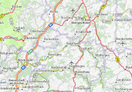 Karte Stadtplan Krautheim