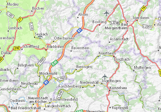 Karte Stadtplan Erlenbach