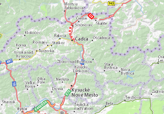 Krásno nad Kysucou Map