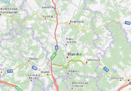 Karte Stadtplan Rájec-Jestřebí