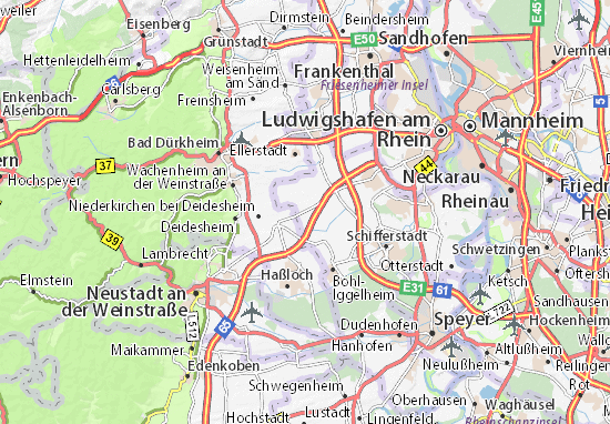 Karte Stadtplan Hochdorf-Assenheim
