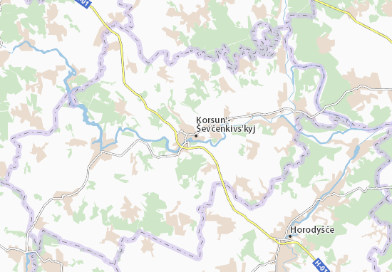 Korsun&#x27;-Ševčenkivs&#x27;kyj Map