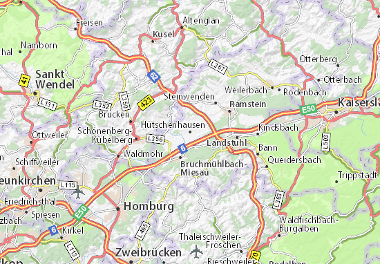 Karte Stadtplan Hütschenhausen