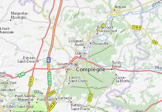 Karte Stadtplan Clairoix