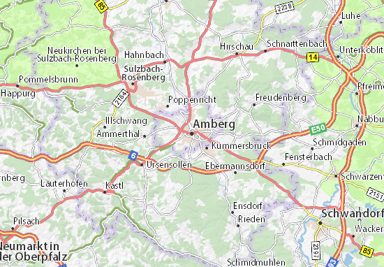 Kaart Plattegrond Amberg