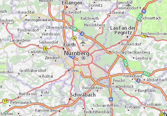 Kaart Plattegrond Nürnberg