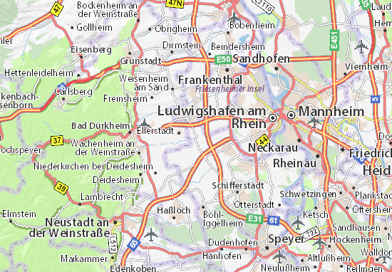 Karte Stadtplan Fußgönheim