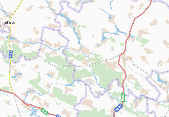 Karte Stadtplan Hushchyntsi