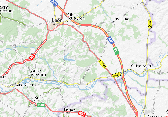 Bouconville-Vauclair Map