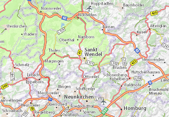 Karte Stadtplan Sankt Wendel