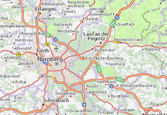 Karte Stadtplan Schwaig bei Nürnberg