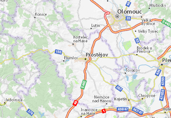 Karte Stadtplan Prostějov
