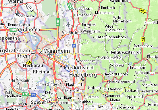 Karte Stadtplan Schriesheim