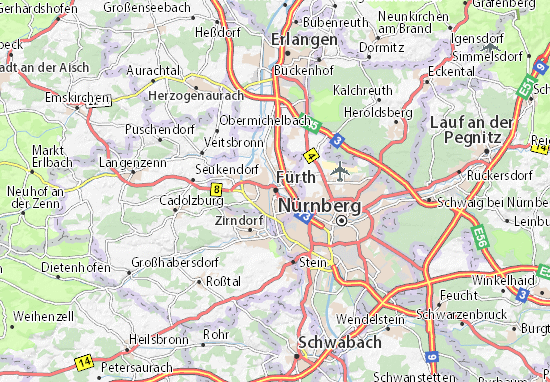 Karte Stadtplan Fürth