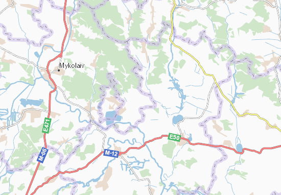 Karte Stadtplan Horishnje