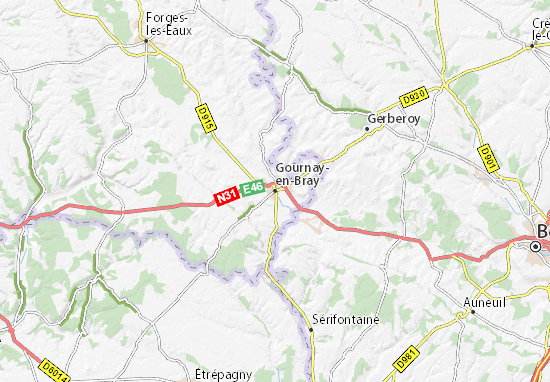 Mapa Gournay-en-Bray