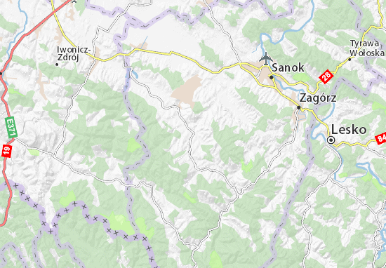 Bukowsko Map