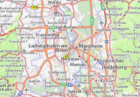 Karte Stadtplan Ludwigshafen am Rhein