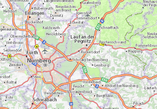 Karte Stadtplan Röthenbach an der Pegnitz