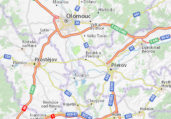 Karte Stadtplan Brodek u Přerova
