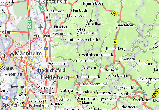 Karte Stadtplan Heiligkreuzsteinach