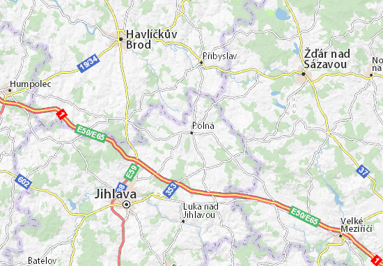 Karte Stadtplan Polná