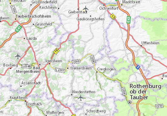 Karte Stadtplan Röttingen