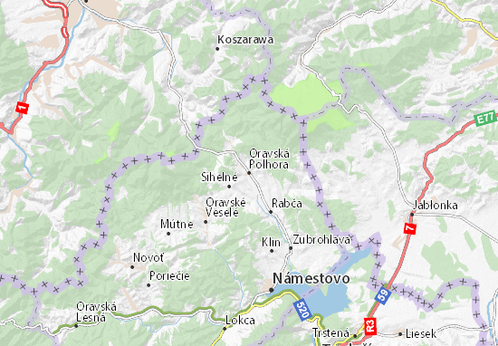 Mapa Oravská Polhora