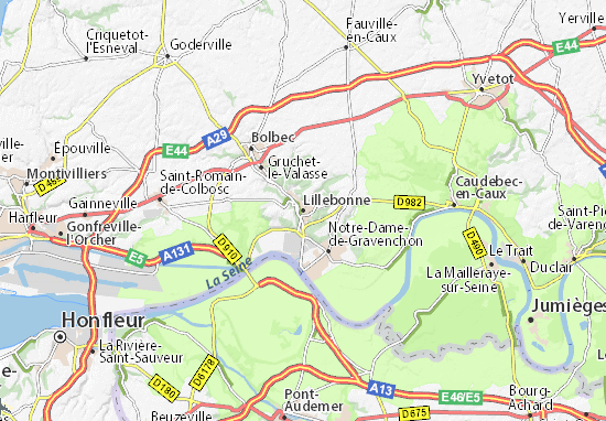 Karte Stadtplan Lillebonne