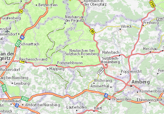 Karte Stadtplan Neukirchen bei Sulzbach-Rosenberg