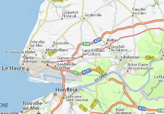 Karte Stadtplan Saint-Romain-de-Colbosc