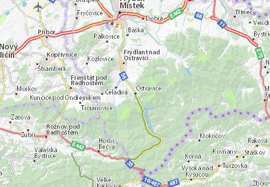 Karte Stadtplan Ostravice