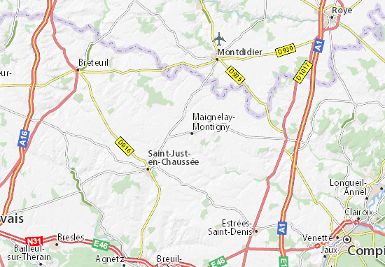 Kaart Plattegrond Maignelay-Montigny
