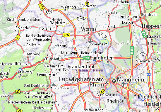 Kaart Plattegrond Beindersheim