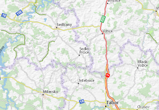 Kaart Plattegrond Sedlec-Prčice