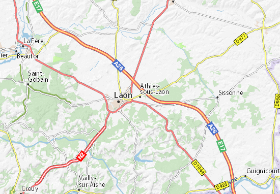 Mapa Athies-sous-Laon