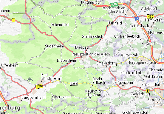 Karte Stadtplan Neustadt an der Aisch