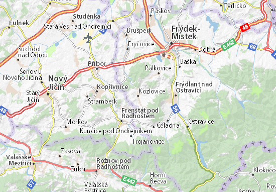 Karte Stadtplan Kozlovice