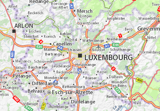 Kaart Plattegrond Luxembourg