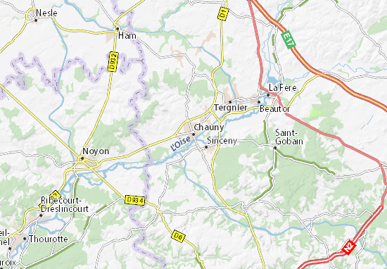 Karte Stadtplan Chauny